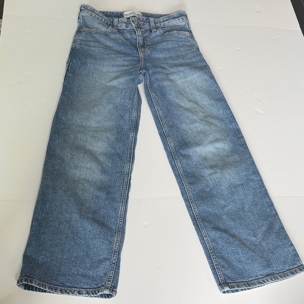 Abercrombie Kids High Rise Wide Leg Jeans Light/Medium Blue Size 11/12 Regular